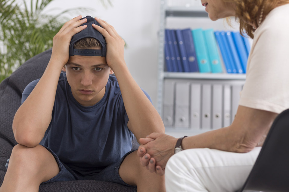 Teenager in counseling